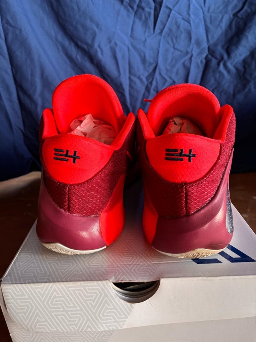 Red and Yellow Basketball Sneakers - Picture 3 of 5
